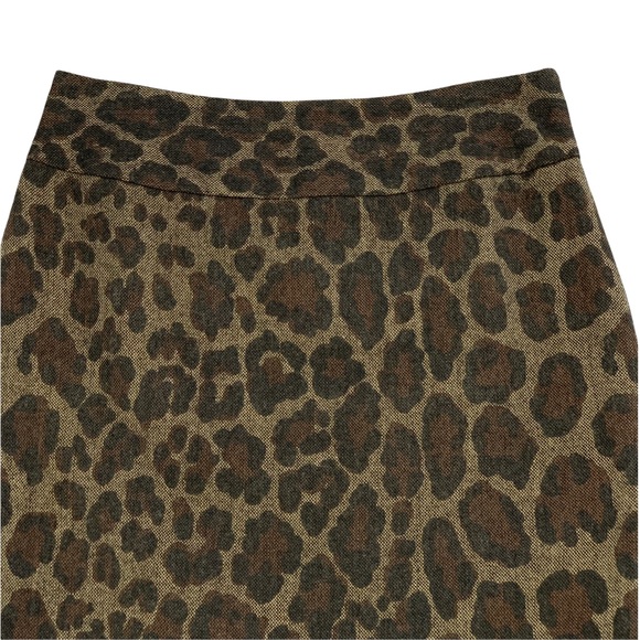 Wool Blend Leopard Pencil Skirt - Picture 2 of 11